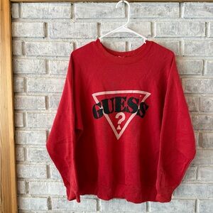 Vintage GUESS Bold Red Crewneck Sweater 90’s